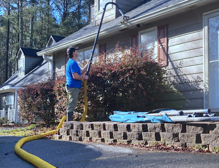 Safely Sucking Gutters Clean
