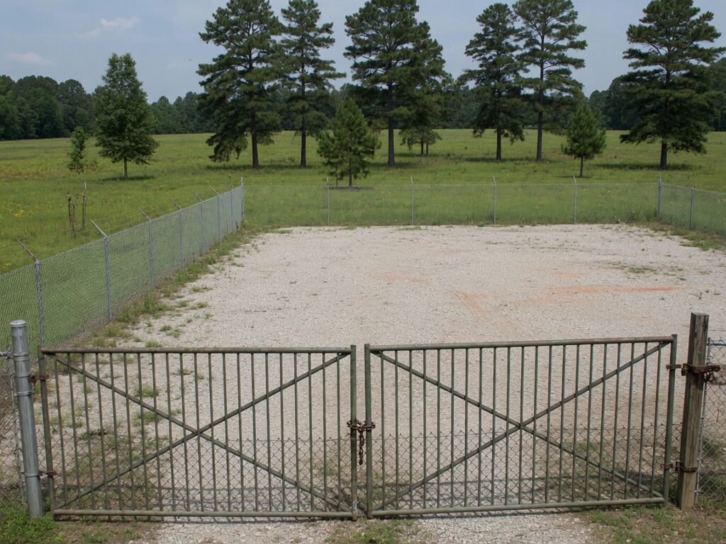 Gravel pad for a boat or camper on a Fayette County farm