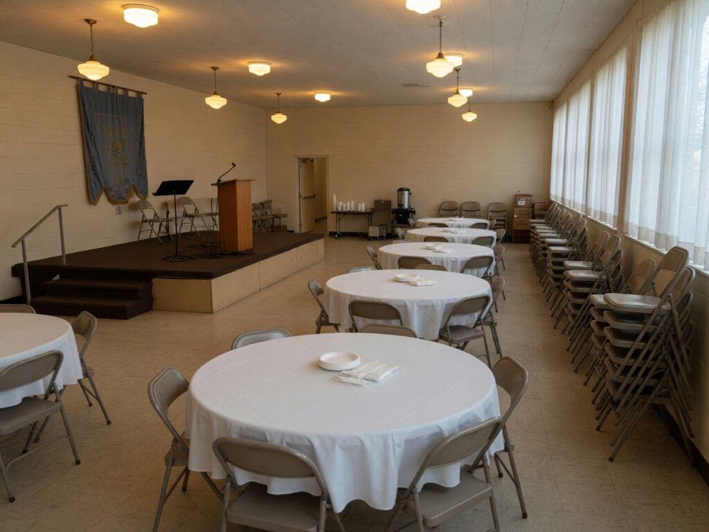 Church fellowship hall (seats 120)