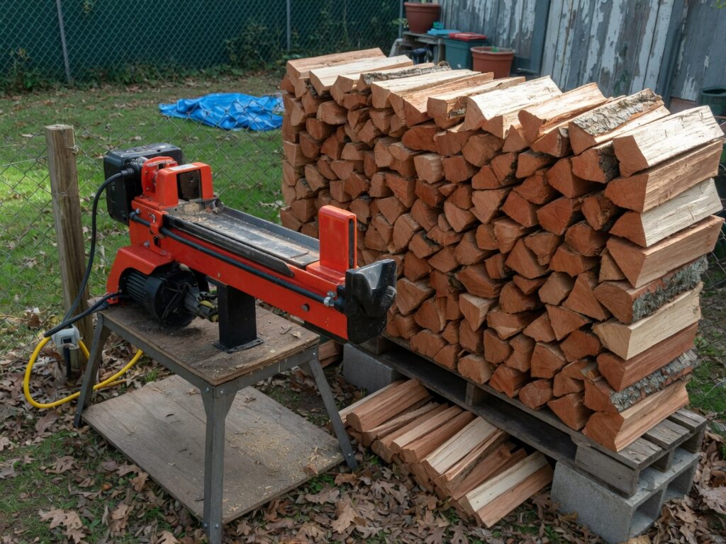 Electric log splitter, 7 ton