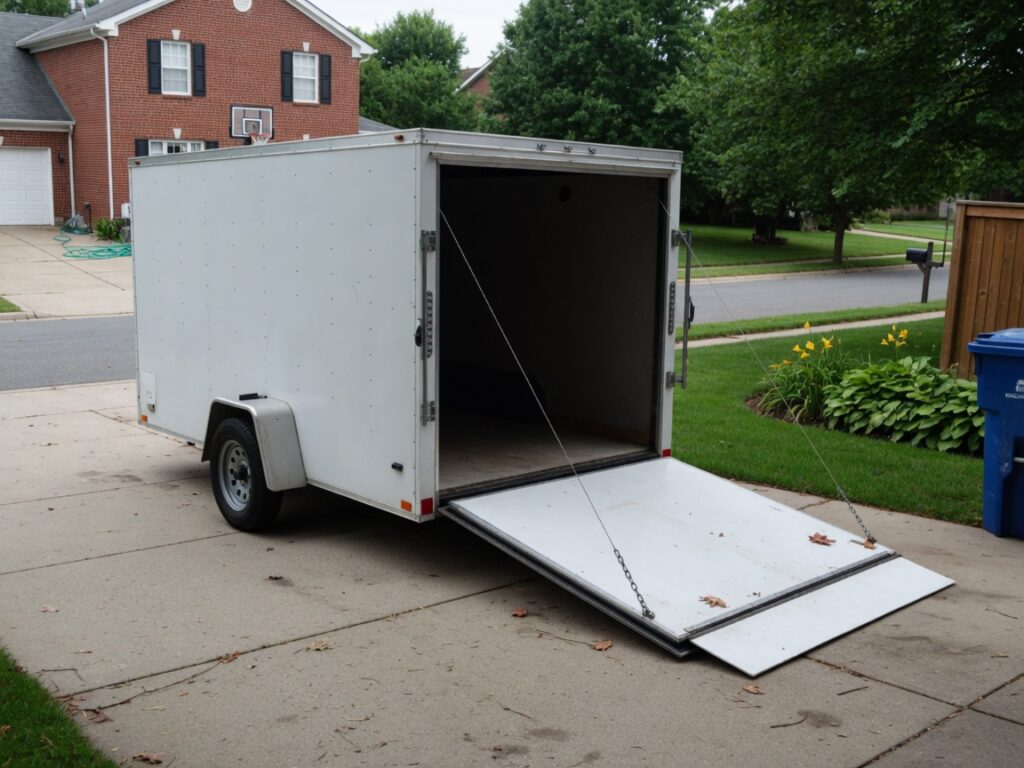 Enclosed cargo trailer, 6 × 12 ft