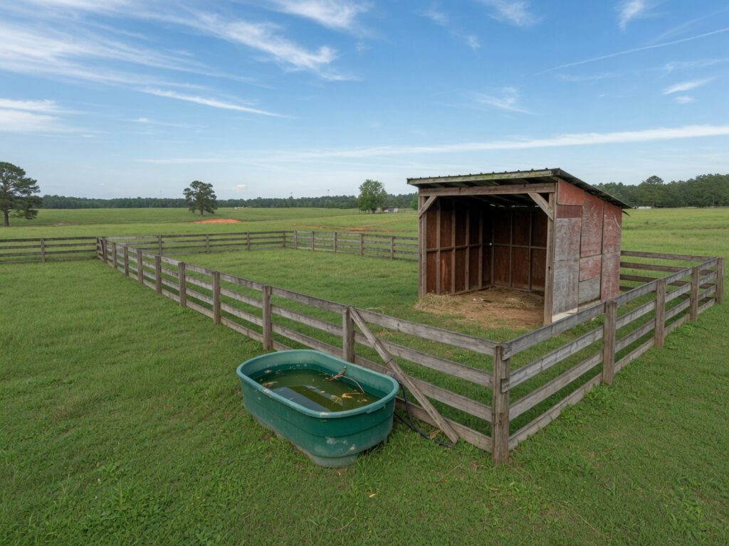Fenced pasture for grazing (5 acres)