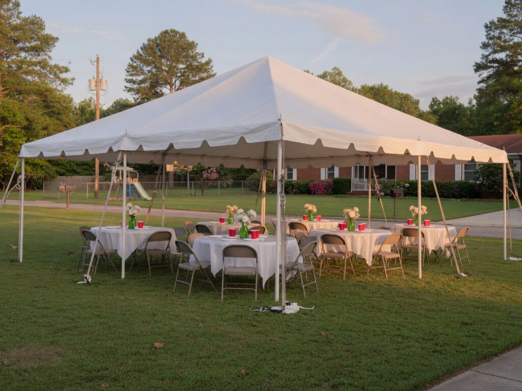 Frame tent, 20 × 30 ft