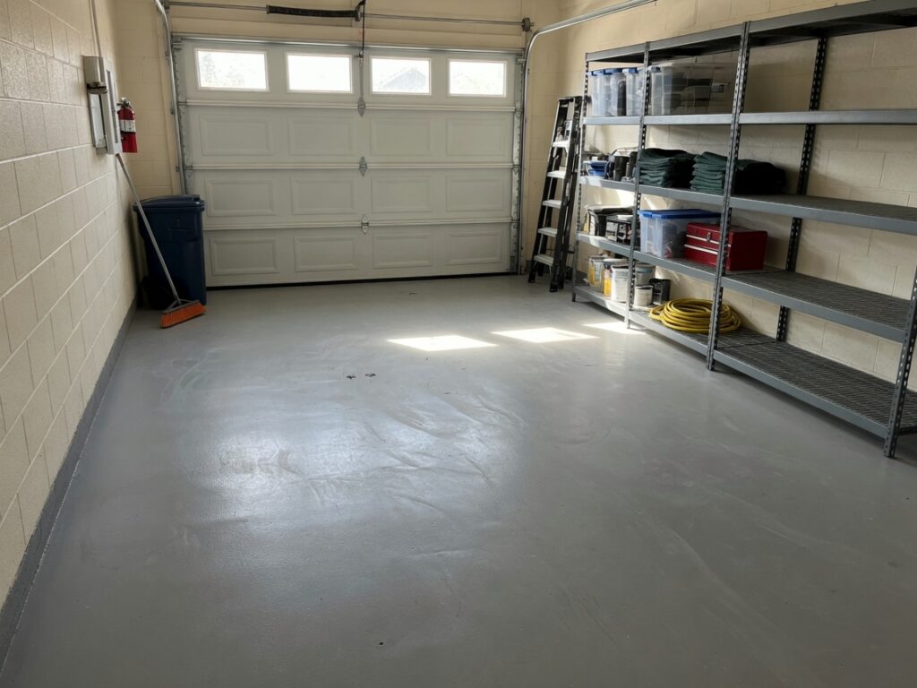 Half a two-car garage for storage