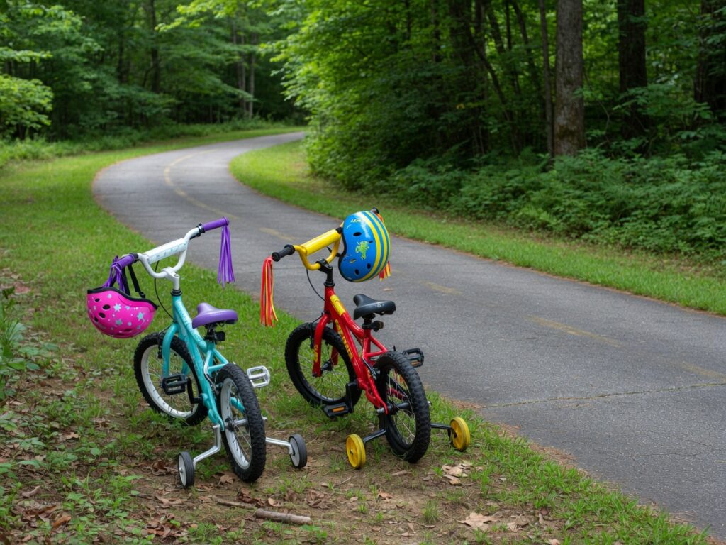 Kids' bikes with training wheels (2)