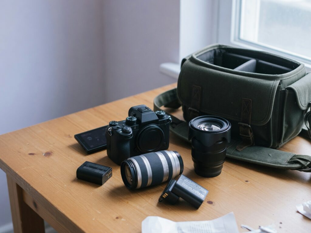 Mirrorless camera kit with two lenses