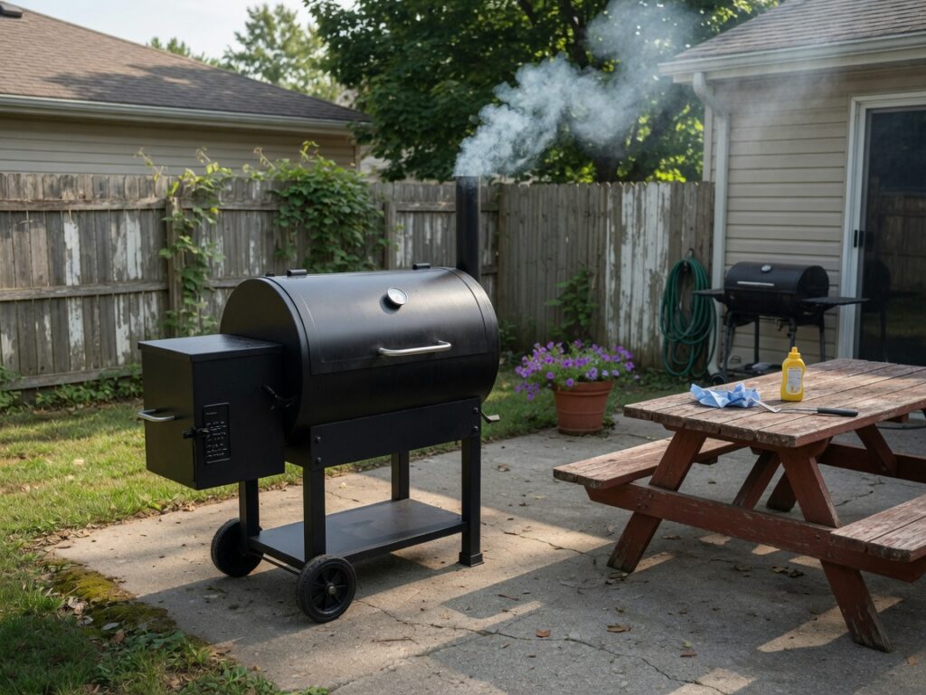 Pellet smoker for a cookout