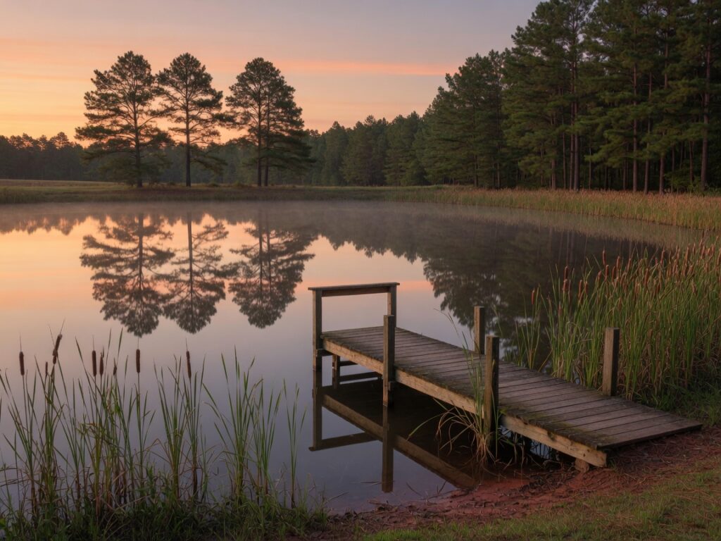 Fishing on a private stocked pond