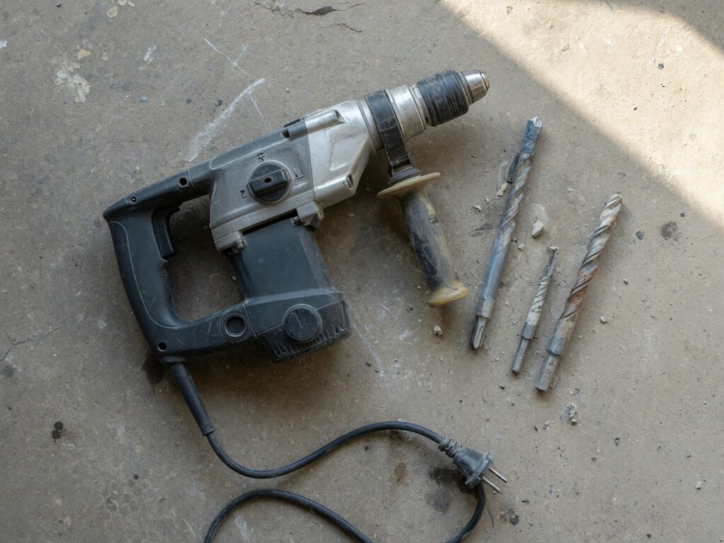 Rotary hammer drill for concrete