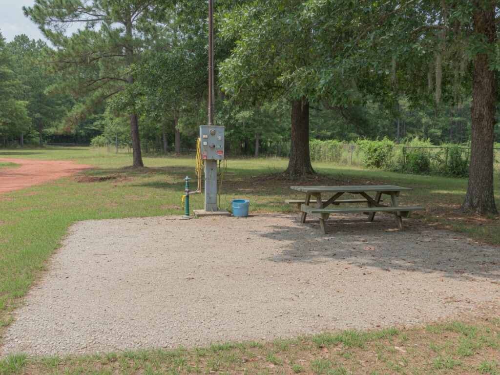 RV pad with power and water
