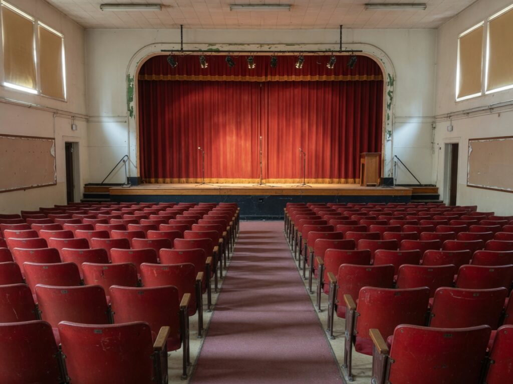 School auditorium for recitals and shows