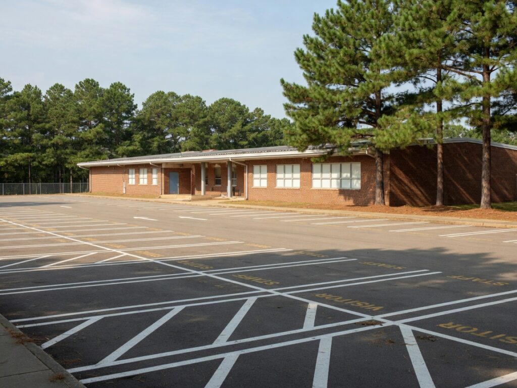 School parking lot for an event (120 spaces)
