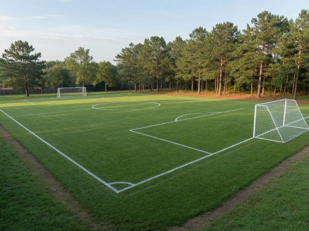 Soccer field for a tournament day