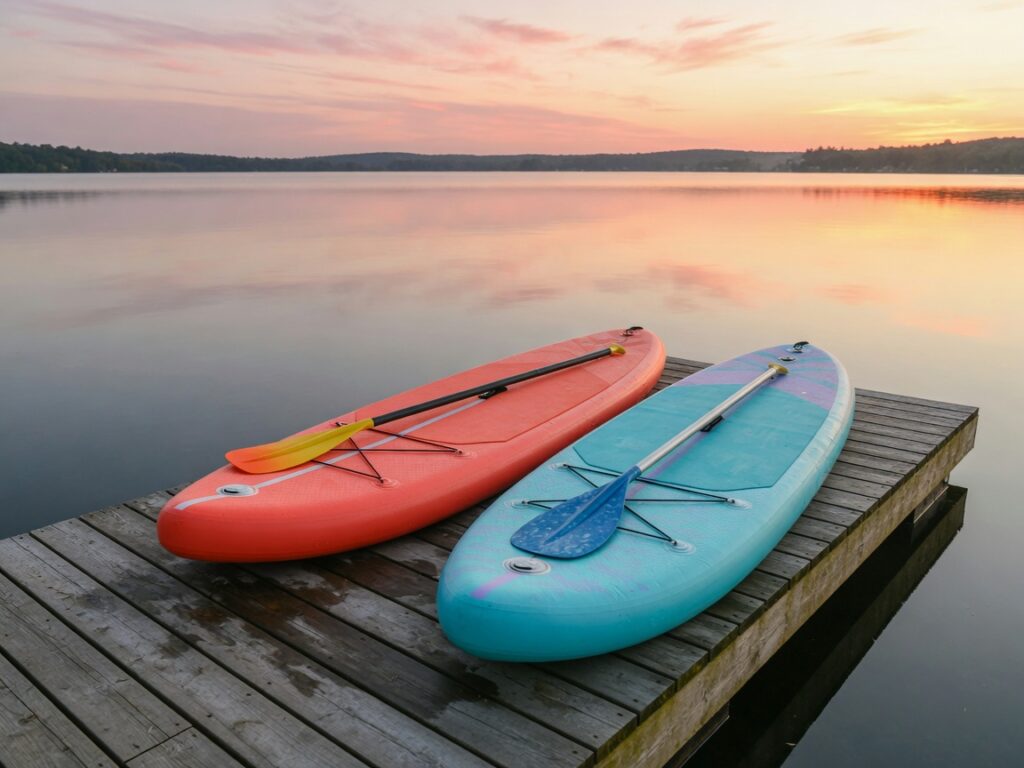 Two stand-up paddleboards