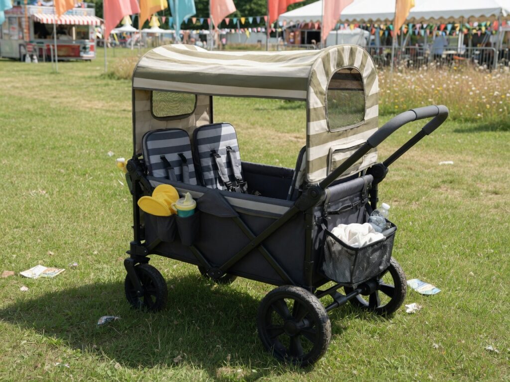 Stroller wagon with canopy