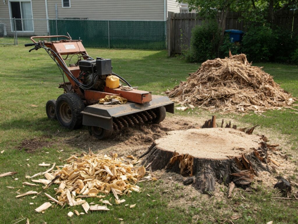 Walk-behind stump grinder