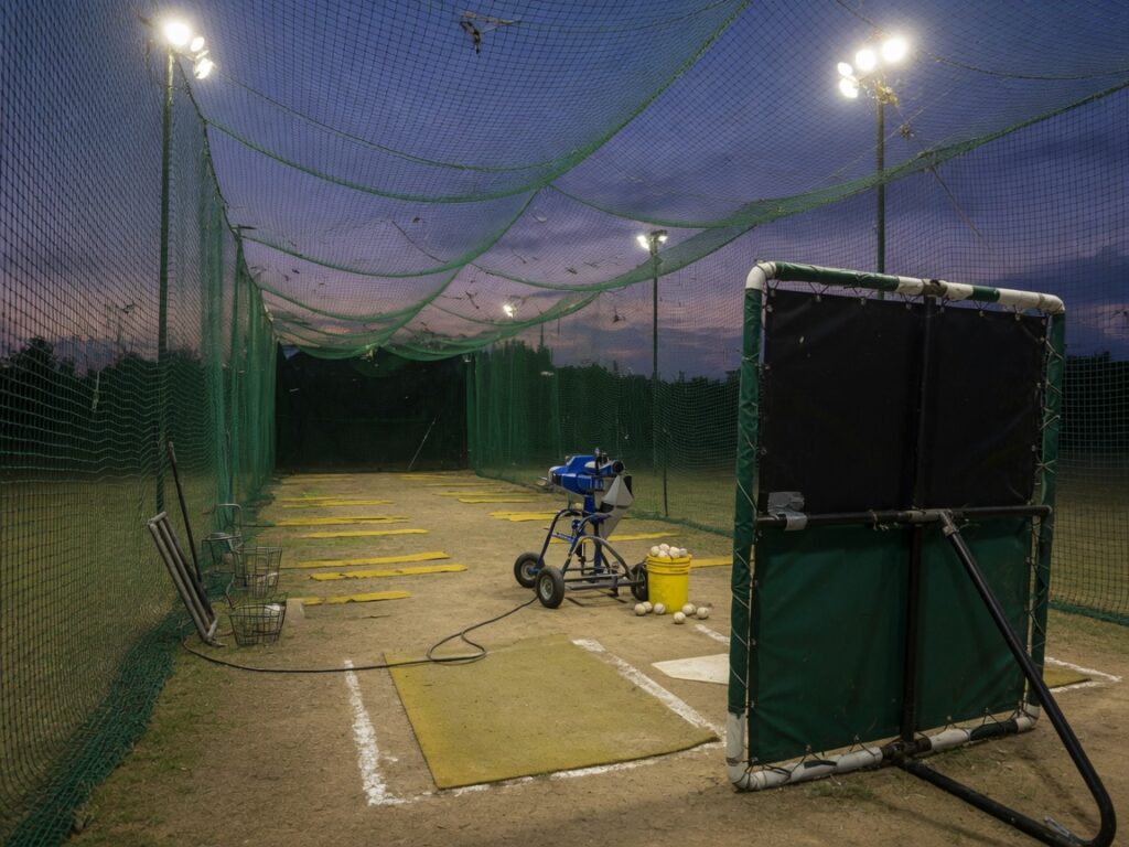 Batting cage time from a travel ball team