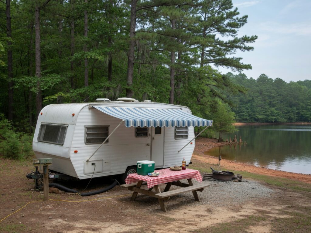 Travel trailer that sleeps 6, delivered to your campsite