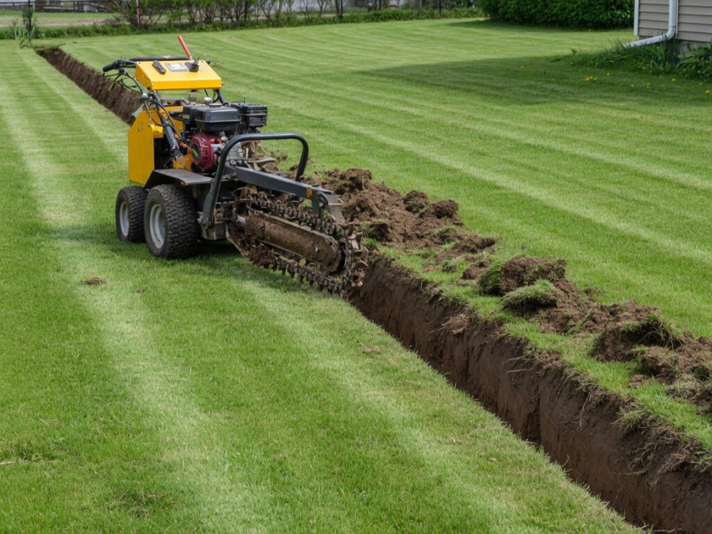 Walk-behind trencher